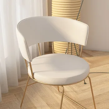 Computador Salão Nórdicos Cadeiras De Cozinha Designer De Maquiagem, Sala De Estar Branca Cadeira Estofada Moderna Decoração Minimalista, Cadeiras Para Pequenos Espaços
