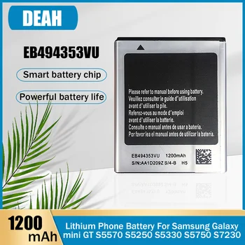 1-10PCS 3,7 V 1200mAh EB494353VU de Lítio Recarregável da Bateria Para Samsung Galaxy MINI GT-S5570 S5250 S5330 S5750 S7230 GT-i5510