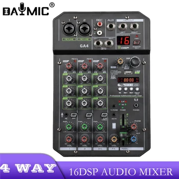 Profissionais de 16 de Efeitos DSP Mixer de Áudio De 4 Canais de Áudio de PC de Interface Misturador Com Conexão sem Fio de Gravação