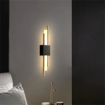AOSONG Nórdicos Bronze da Lâmpada de Parede Moderna Arandelas de Design Simples DIODO emissor de Luz Interior Para a Decoração Home