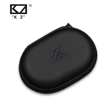 KZ Fones de ouvido Capa Original Fone de ouvido Zipper PU de Proteção Saco de Armazenamento Portátil, Fones de Caixa para BA10 AS10 ES4 KZ CAA