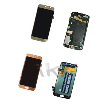 Leve Vermelho Queimar a Marca de Telas de LCD do conjunto do Digitador Peças de Reparo Para Samsung Galaxy S6 Borda G925 Apresentar Com Quadro