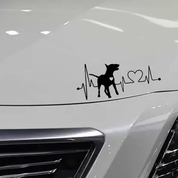 Bull Terrier Cão Eletrocardiograma de Carro do Corpo Janela de Decalques Adesivo Decoração araba aksesuar