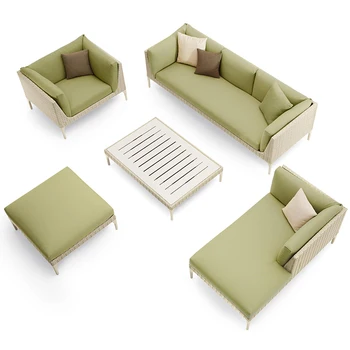 Lazer mobiliário sofá criativo abertas ao ar livre-ar moderno ao ar livre impermeável, protetor solar, rattan do pátio Nórdicos