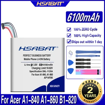 HSABAT AP14F8K 6100mAh Bateria para Acer A1-840 A1-860 B1-820 B1-830 B1-850 wi-Fi de 16GB GT-810 8 A1-850 B1-810 W1-810 Baterias