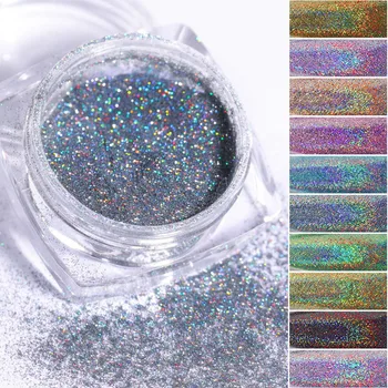 12colors 0,2 g/ Caixa de Glitter Magic Mirror Pó Pó Camaleão Aurora da Arte do Prego Chrome Pigmento Decoração de Unhas