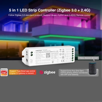 milight ZL5 Zigbee 3.0 5 em 1 DIODO emissor de luz do Controlador Miboxer 2,4 G de controle remoto para a Única cor CCT RGB RGBW RGB+CCT LED LIGHT Strip