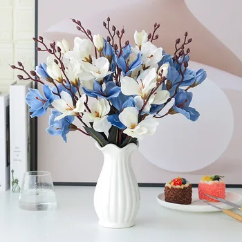 5 Garfos De 20 Cabeças De Tangpu Simulação Buquê Magnolia Decoração De Fotografia Da Flor Adereços De Flores Flores Do Casamento A Decoração Home