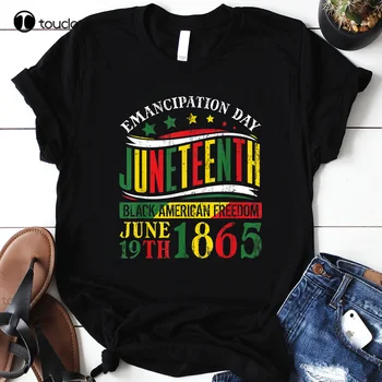 Juneteenth da História dos Negros, Celebrando a Liberdade de Preto 1865 T-Shirt de Halloween Shirts Para Mulheres de Impressão Digital Camisetas Xs-5Xl