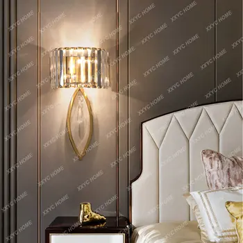 Cristal de Ouro de Parede de Luz Cabeceiras Banheiro LED Lâmpada de Simples Quartos, sala Corredor de Entrada de Cristal da Lâmpada de Parede