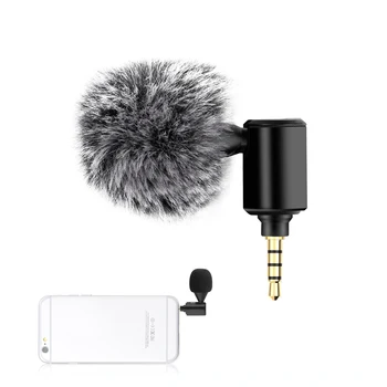 3.5 mm Jack do Telefone Móvel Ajustável Microfones, Mini Microfone para Smartphone.