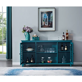 Verde cinza Azul Aparador de Luz de Luxo Moderno Restaurante Casa com 2 Portas Minimalista, Sala de estar, Móveis de Cozinha