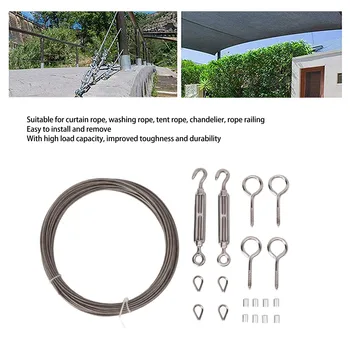 Esticador de Fio Tensor Kit Anti-Corrosão Reutilizáveis Corda Esticador Kit Impermeável Inoxidável de Aço Inoxidável para o Jardim