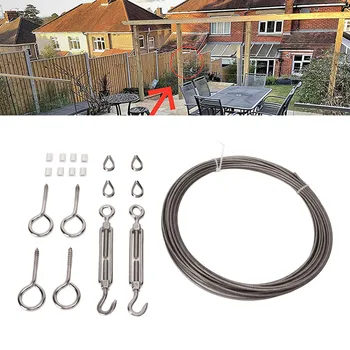 Esticador de Fio Tensor Kit Anti-Corrosão Reutilizáveis Corda Esticador Kit Impermeável Inoxidável de Aço Inoxidável para o Jardim