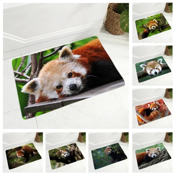 Lindo Animal Selvagem Capacho Non-Slip Super Flanela Macia 40x60cm Tapete Decoração Bonito Panda Vermelho Andar Capacho para o Quarto das Crianças Hallwy