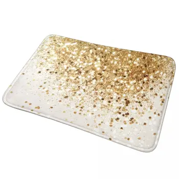 Ouro cintilante com Glitter Glam Capacho Anti-derrapante, Super Absorvente e Tapetes de casa de Banho Casa de Entrada, Tapetes, Tapete de Cozinha Corredor da Pata,