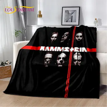 R-Rammstein Heavy Metal, a Banda de Rock de Pelúcia Macia Manta,Cobertor de Flanela Jogar Cobertor para a Sala de estar, Quarto e Sofá-Cama Piquenique Tampa