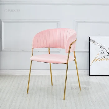 Moda Móveis Domésticos Cadeiras de Jantar Nórdicos Office Negociação Encosto Poltronas para Sala de Montagem Quarto de Vestir Cadeira T