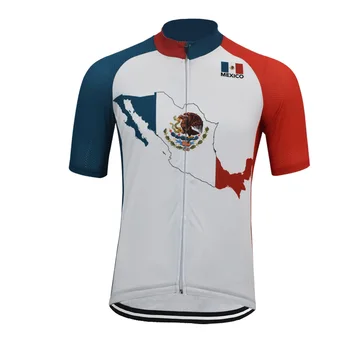 Bandeira mexicana de ciclismo jersey homens de roupa curta-luva de ciclismo desgaste ropa de ciclismo preto camisa branca Itália Personalizado