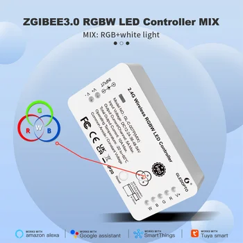 Smart ZigBee 3.0 Tira de LED Controlador RGBW Pro Cor de Luz Branco Mistura Caseiro Alexa Tuya Inteligente SmartThings App de Controlo de Voz