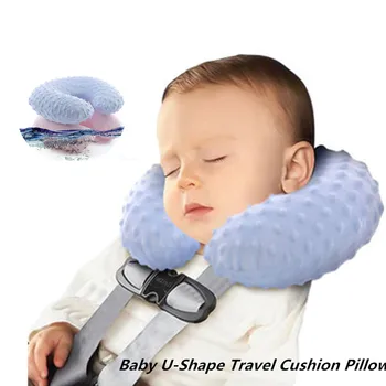 Bebê Lucrativo Macio em Forma de U de Viagem de Almofada Almofada para Carro Avião com Capuz Travesseiro Almofada Compacto Suave Descanso de Pescoço