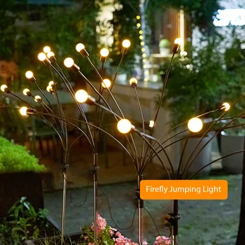 8LED Firefly do Solo Ficha de Luz com Controle Remoto Solar Estrela do Balanço de Luz 8 Modos de 1200mAh IP65 Impermeável para Festa de Casamento