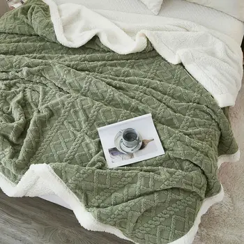 7 Cores De Inverno Grossos Cobertores Quentes Cobertor De Lã Macia Jogar No Sofá Tampa Tampa De Cama Dupla Face Cor Sólida Colcha