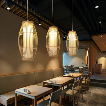 Bambu Arte De Bambu Lustre Criativo, B & B Restaurante Panela Quente Restaurante Lanterna Chá Quarto De Hotel Pousada Bambu Abajur