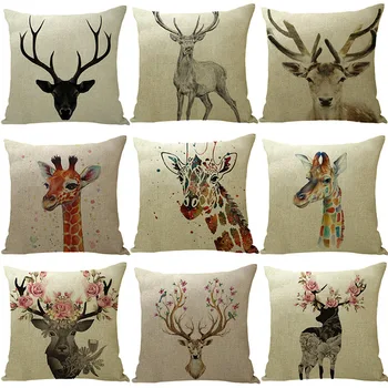 Elk Linho Fronha Resumo Animal fronha de Decoração de Casa, Quarto de Estética Decorativas Almofadas Elegante Sofá fronha