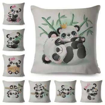 Dos Desenhos Animados Do Panda Do Corpo Dos Animais Jogar Travesseiro Capa De Almofada Em Casa Sala De Estar Decorativas Almofadas Para O Sofá-Cama Carro 45*45 Nórdicos