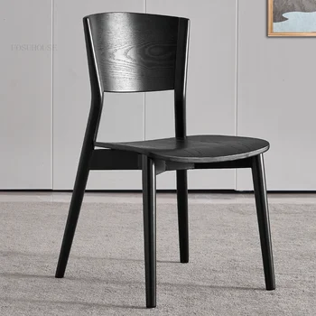 Escandinávia Madeira maciça de Jantar com Cadeiras para Cozinha Móveis de design Moderno Cadeira de Jantar Criativo Encosto de Cadeiras de Família Fezes