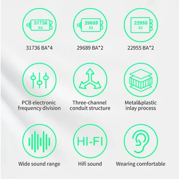 KZ AS16 Pro Fones de ouvido 8BA Equilibrada Armadura Unidade APARELHAGEM hi-fi Monitor de Música Fones de ouvido com Cancelamento de Ruído Earbud Esporte Headset PR1 PR2 ZVX