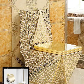 Wc do Sifão de Poupança de Água, Wc Cor Cerâmica Quadrada de Diamante, Wc, casa de banho torneira do banheiro