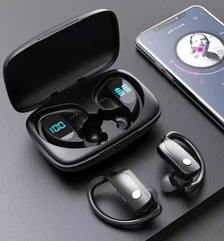 Novo T17 TWS Fone de ouvido sem Fio Bluetooth 5.0 Verdadeiro sem Fio Pendurado Ouvido Esportes de Cancelamento de Ruído Gaming Headset Estéreo de Fones de ouvido Mic