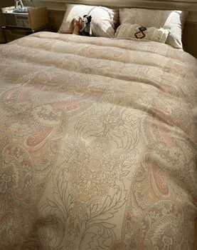 Enfeitadas de design europeu geométricas cor-de-rosa conjunto de roupa de cama,completo, rainha, rei de luxo barroco têxteis lar lençol fronha capa de edredão