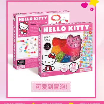 Hello Kitty Sanrio dos desenhos animados Bonitos Bonecos de Diy Kt Bracelete Frisado Jóias Caixa de Presente maleta Anime Brinquedos de Pelúcia para Menina de Presente de Aniversário