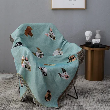 Cão bonito Impressão Jogar Cobertor Multifunções de Malha Universal Manta antiderrapante Cobertores Capa Cobertor para Sofá-Cama de Viagem