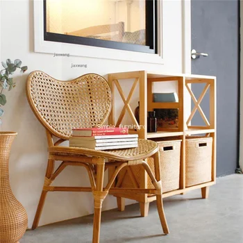 Japonês de Vime Cadeiras de Jantar para o Quarto Restaurante de Cozinha Encosto da Cadeira Moderna Casa Simples de Móveis de Varanda de Lazer Cadeira