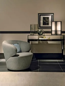 Personalizados, modernos, simples sala de estar, quarto pano de lazer cadeira cinza branca poltrona sofá