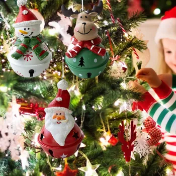 Resina Boneco De Neve Bell Pingente De Natal Sino Em Ferro Forjado Decorativo Da Árvore De Natal Sino Pingente