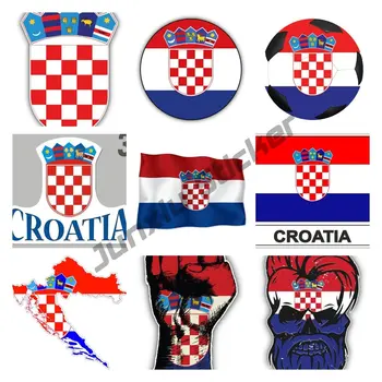 HR Croácia croata Código do País Hrvatska Formas Ovais Adesivo Bandeira Corpo do Carro do Portátil Decorativos Decalque Impermeável Decoração
