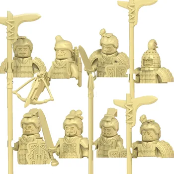 Militar Blocos De Construção Soldado Figuras Brinquedos De Armas Armas De Cavalaria Blindado Pesado Cavalo De Batalha Margem De Água Tiefutu Dinastia Qin Exército