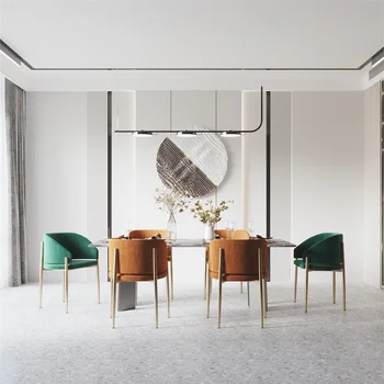 Corrimão de Pousio Cadeira de Jantar de Conforto Nórdicos Luxo Moderno, Simples Cadeira de Jantar de Vaidade Conferência Sillones Salão de Móveis de Casa de QF
