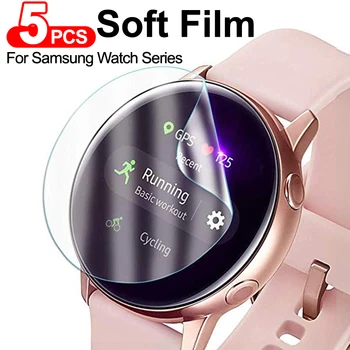 5Pcs Suave Película Protetora Para Samsung Galaxy Active 2 40mm 44mm Protetor de Tela Para o Galaxy Watch 3 41 45mm 42mm 46mm