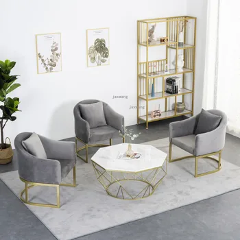 O Nordic Light Sala de estar luxuosa Cadeira de Casa Moderna Mobília de Solteiro, Varanda de Lazer INS Designer de Veludo Encosto da Cadeira TG
