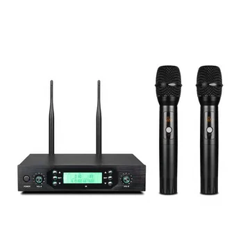 O novo Profissional de FM UHF Conferência de Estágio Realizar Frequência Ajustar Handheld Microfone sem Fio Para Casa Ktv