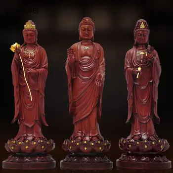Os Três Santos do Ocidente Resina enfeite de Amitabha Avalokiteshvara Grande Potencial de Bodhisattva Budista Hall estátua de Buda