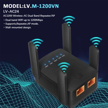5G wi-FI 1200M Roteador WIFI Extensor Longo Intervalo De 2,4 G Repetidor WiFi 5Ghz Repetidor WIFI Booster Wi-Fi gratuito Amplificador de Sinal do Ponto de Acesso