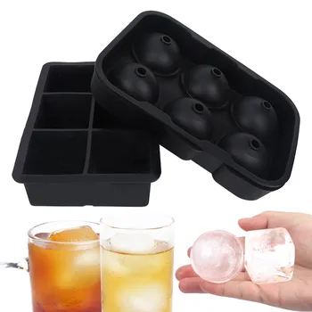 Grande Cubo de Gelo Quadrado do Tabuleiro de DIY Molde Molde Acessórios de Cozinha Preto do Silicone do produto comestível Cubo de Gelo Maker Jumbo