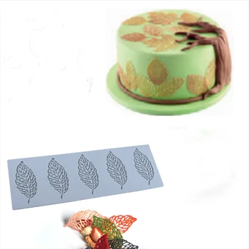 Folha em forma de bolo de moldes de silicone folha de fondant folha de moldes para doces em pasta de açúcar, chocolate, fondant, a manteiga, o sabonete